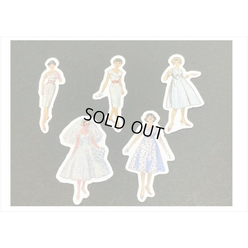 画像8: レトロ＊ファッションモデル＊ホワイト＊ダイカット：和紙シール＊40枚♪＊海外製