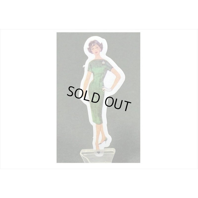 画像5: レトロ＊ファッションモデル＊グリーン ＊ダイカット：和紙シール＊40枚♪＊海外製