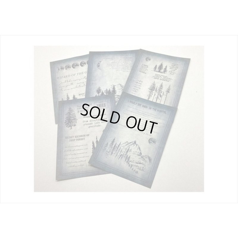 画像6: 2種のアンティークなペーパーセット＊山の月夜＊30枚＊海外製