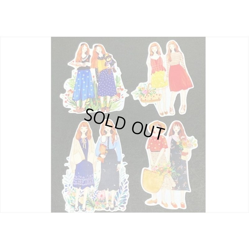 画像4: 仲良し女の子＊ダイカットシール＊9枚＊海外製