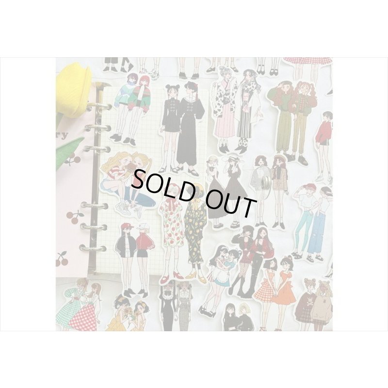 画像14: 仲良し2人組＊ダイカットシール＊50枚＊海外製