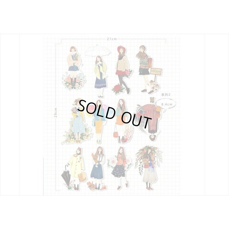 画像3: お出かけ女の子＊ダイカットシール＊12枚＊海外製