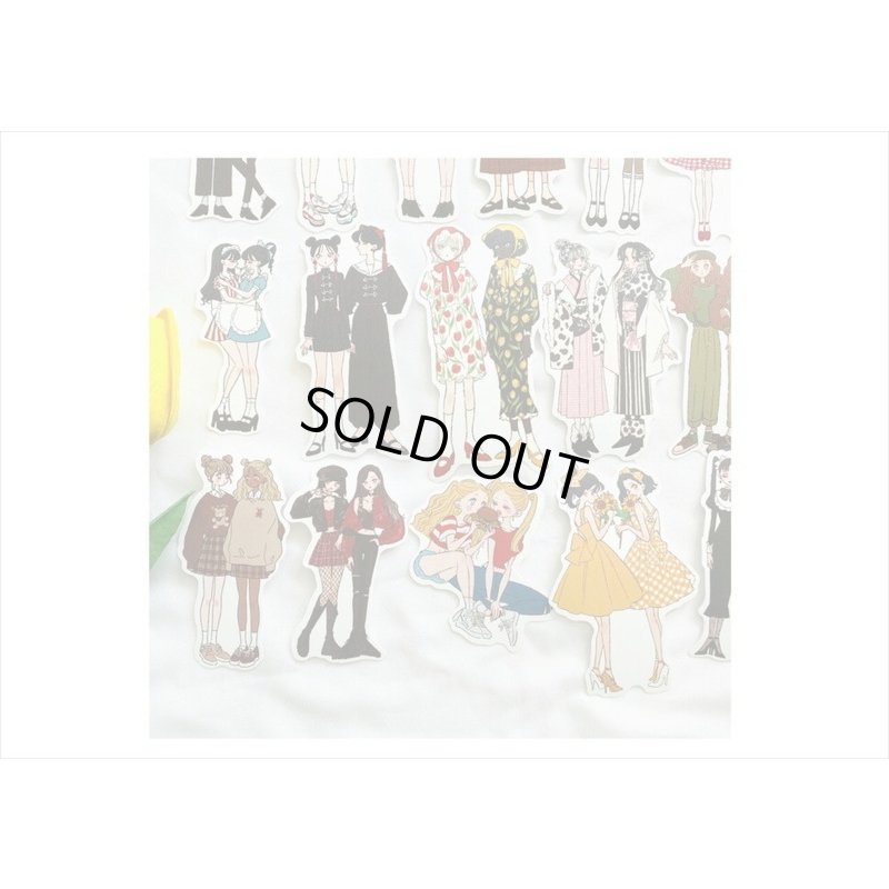 画像13: 仲良し2人組＊ダイカットシール＊50枚＊海外製