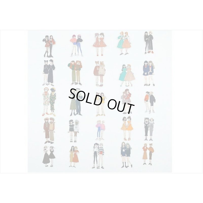 画像17: 仲良し2人組＊ダイカットシール＊50枚＊海外製