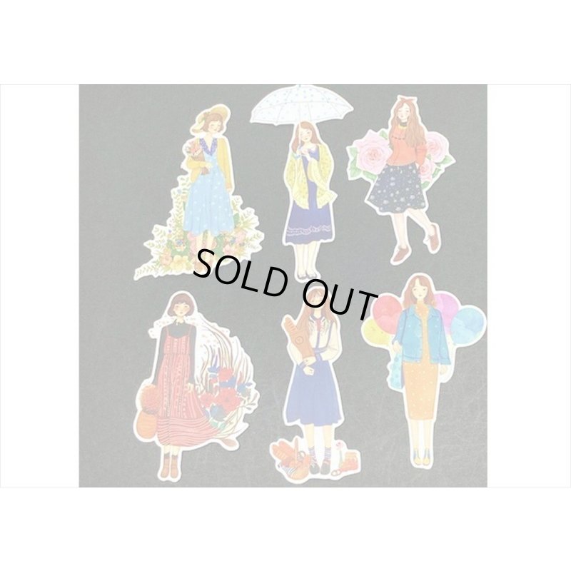 画像6: お出かけ女の子＊ダイカットシール＊12枚＊海外製