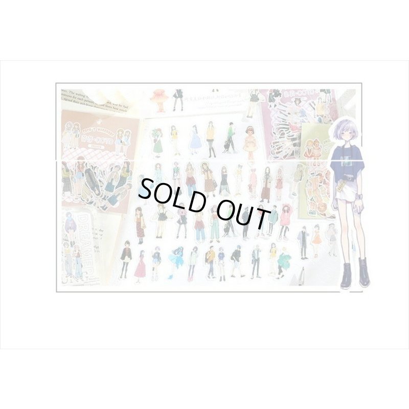 画像10: 40枚＊お出かけファッション＊和紙シール＊ダイカット＊海外製