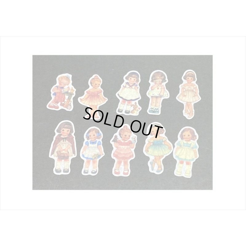 画像7: 40枚＊お人形＊和紙シール＊ダイカット＊海外製