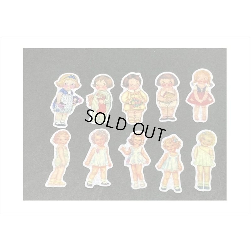 画像6: 40枚＊お人形＊和紙シール＊ダイカット＊海外製