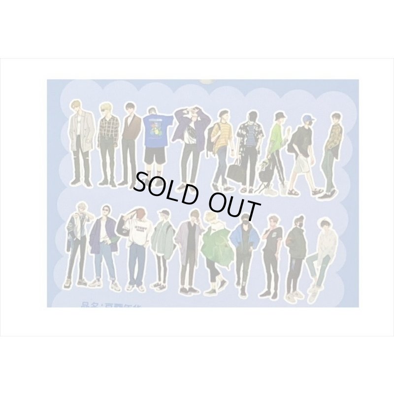 画像8: 40枚＊イケメン＊和紙シール＊ダイカット＊海外製