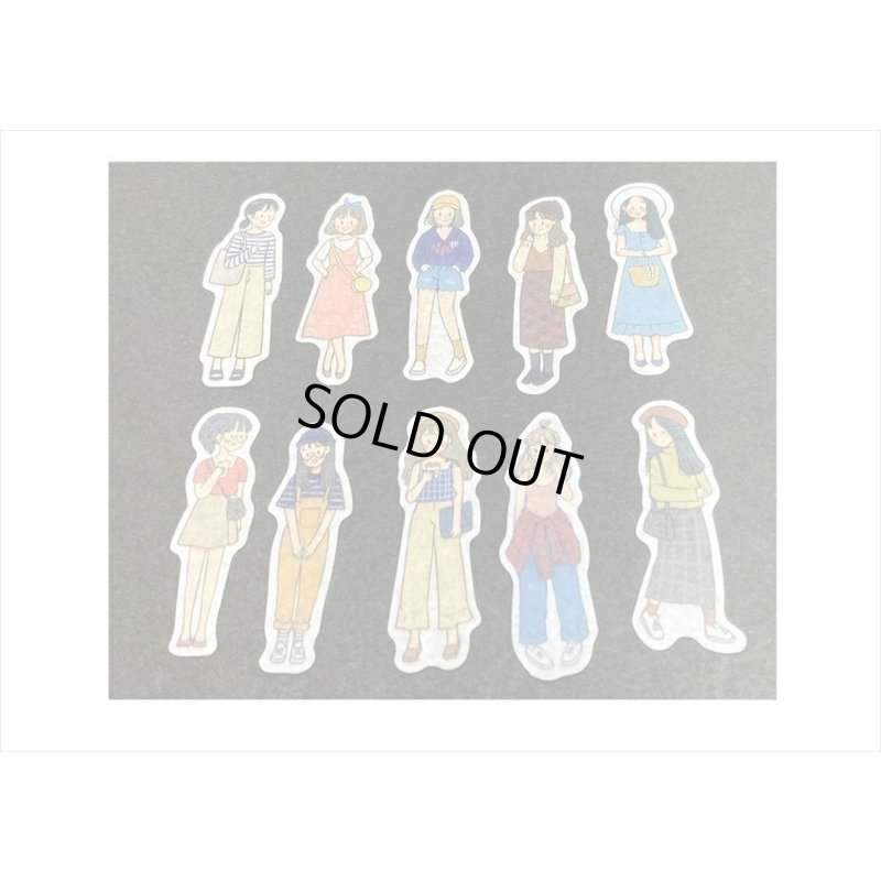 画像7: 40枚＊お出かけファッション＊和紙シール＊ダイカット＊海外製