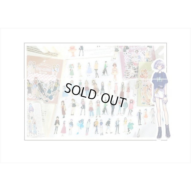 画像9: 40枚＊ネコ娘＊和紙シール＊ダイカット＊海外製