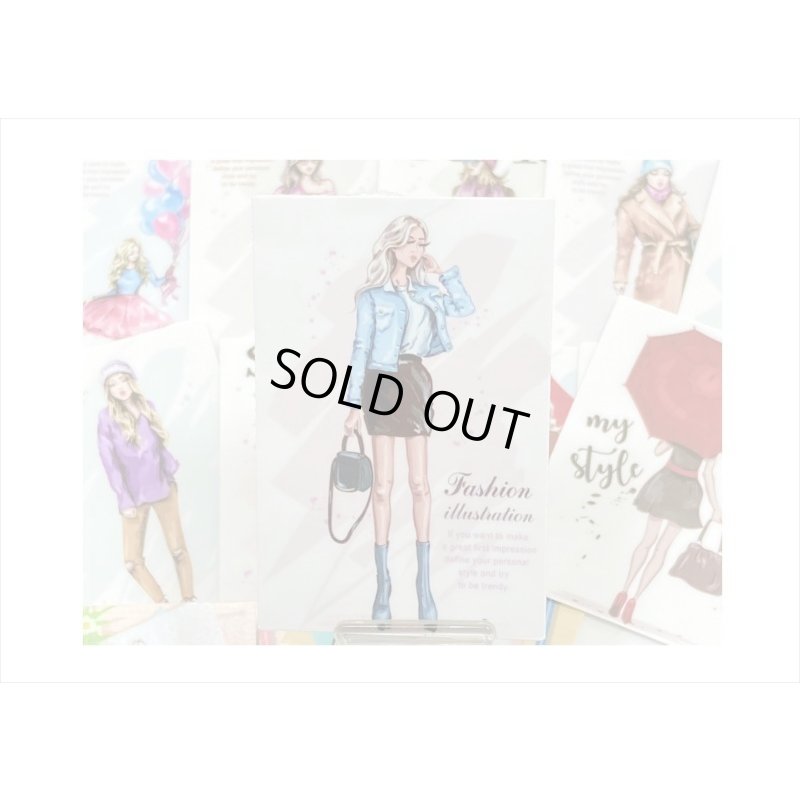 画像4: オシャレなレディ＊(4)・傘をさす女性＊15枚＊海外製