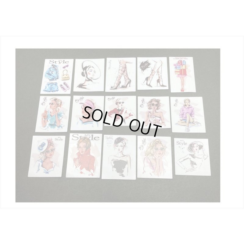 画像5: オシャレなレディ＊(5)・頬づえの女性＊15枚＊海外製