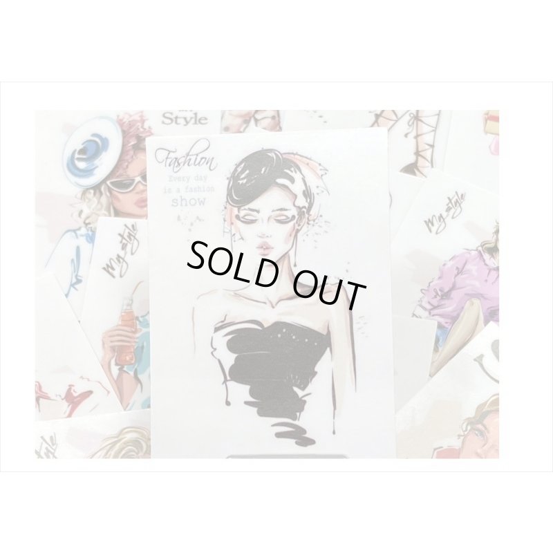 画像4: オシャレなレディ＊(5)・頬づえの女性＊15枚＊海外製