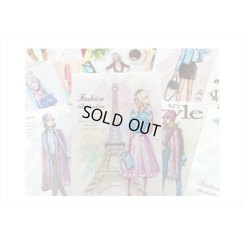 画像3: オシャレなレディ＊(4)・傘をさす女性＊15枚＊海外製