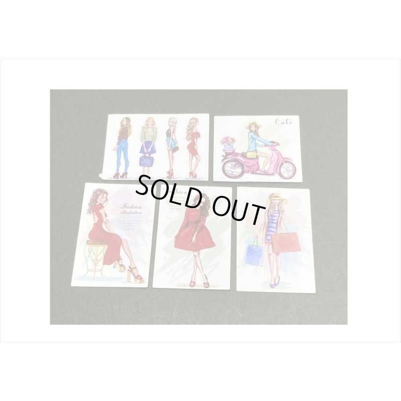 画像8: オシャレなレディ＊(3)・赤いドレスの女性＊15枚＊海外製