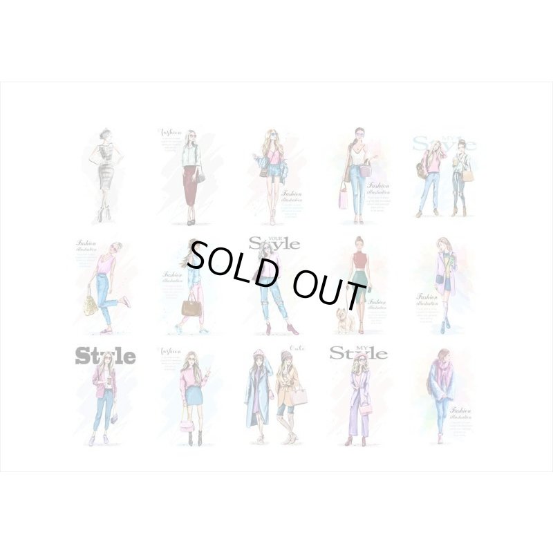 画像9: オシャレなレディ＊(2)・ピースサインの女性＊15枚＊海外製