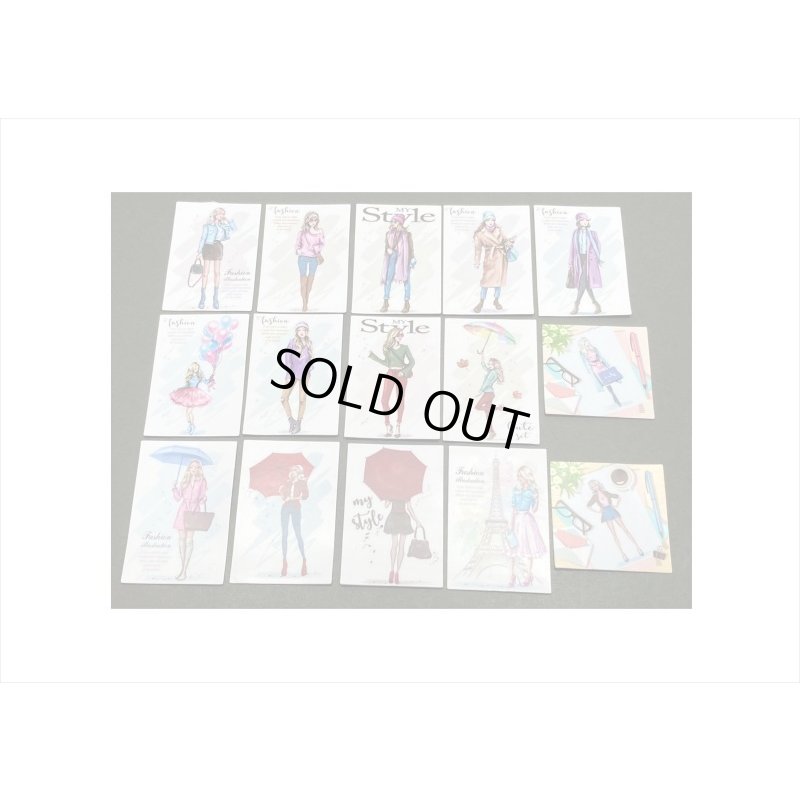 画像5: オシャレなレディ＊(4)・傘をさす女性＊15枚＊海外製