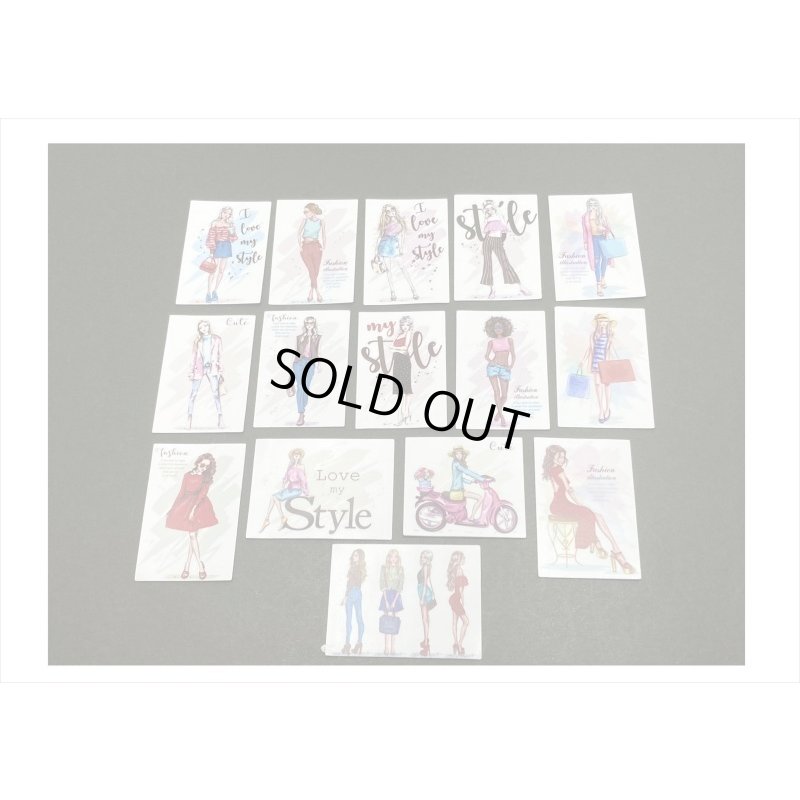 画像5: オシャレなレディ＊(3)・赤いドレスの女性＊15枚＊海外製