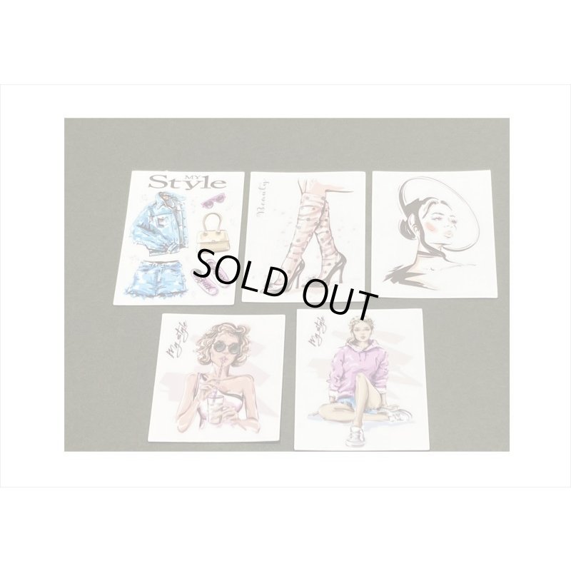 画像7: オシャレなレディ＊(5)・頬づえの女性＊15枚＊海外製