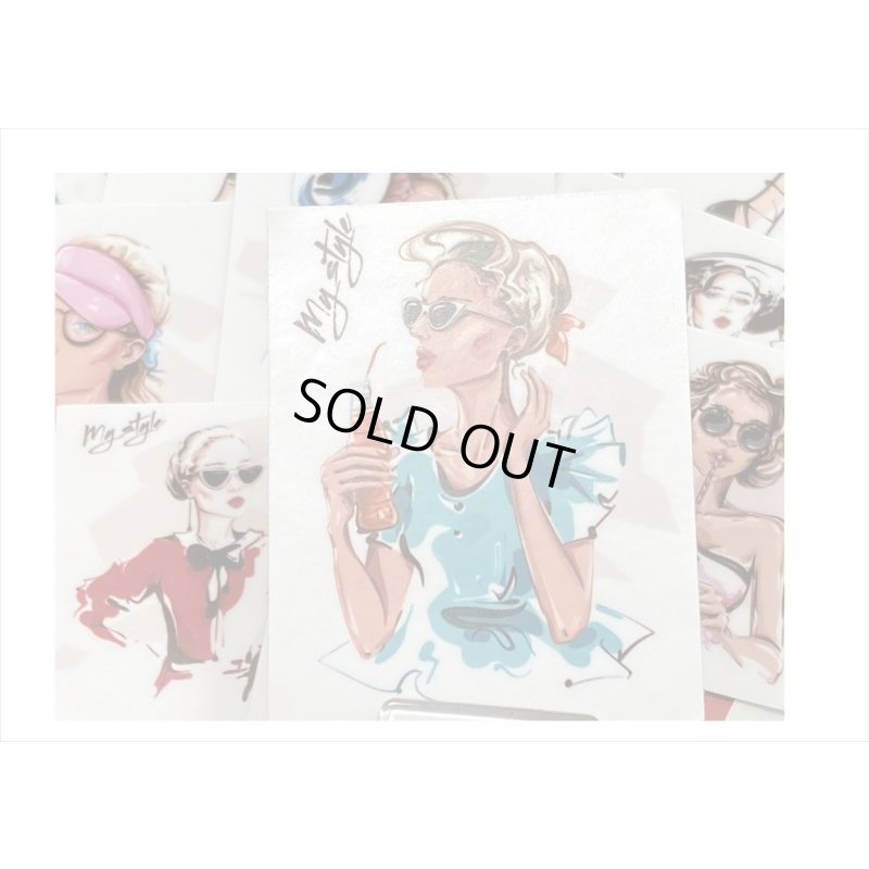 画像3: オシャレなレディ＊(5)・頬づえの女性＊15枚＊海外製