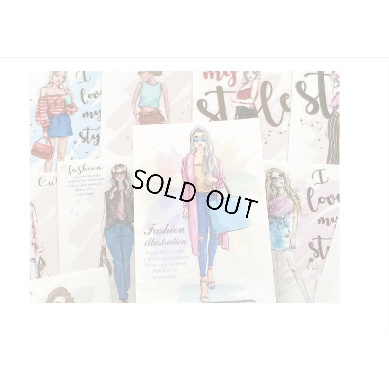 画像4: オシャレなレディ＊(3)・赤いドレスの女性＊15枚＊海外製