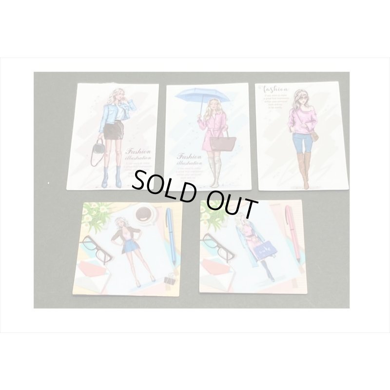 画像6: オシャレなレディ＊(4)・傘をさす女性＊15枚＊海外製