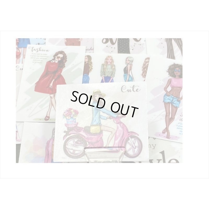 画像3: オシャレなレディ＊(3)・赤いドレスの女性＊15枚＊海外製