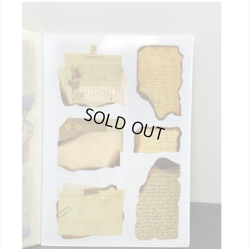 画像5: 防水PETシール帳＊焼けた紙＊ダイカット＊20シート＊海外製