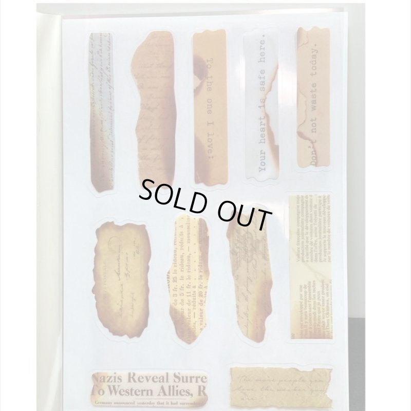 画像8: 防水PETシール帳＊焼けた紙＊ダイカット＊20シート＊海外製