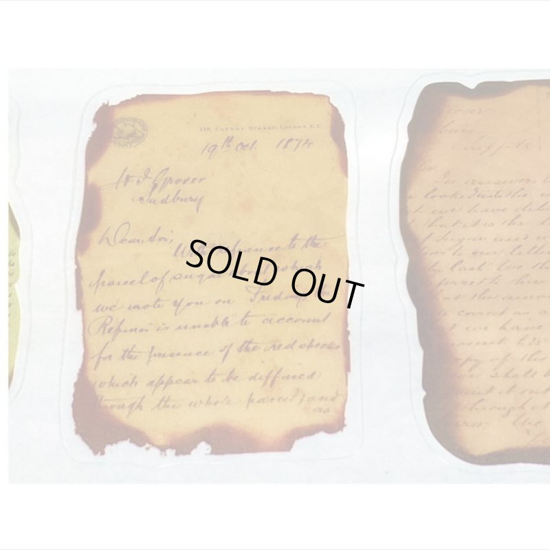 画像3: 防水PETシール帳＊焼けた紙＊ダイカット＊20シート＊海外製