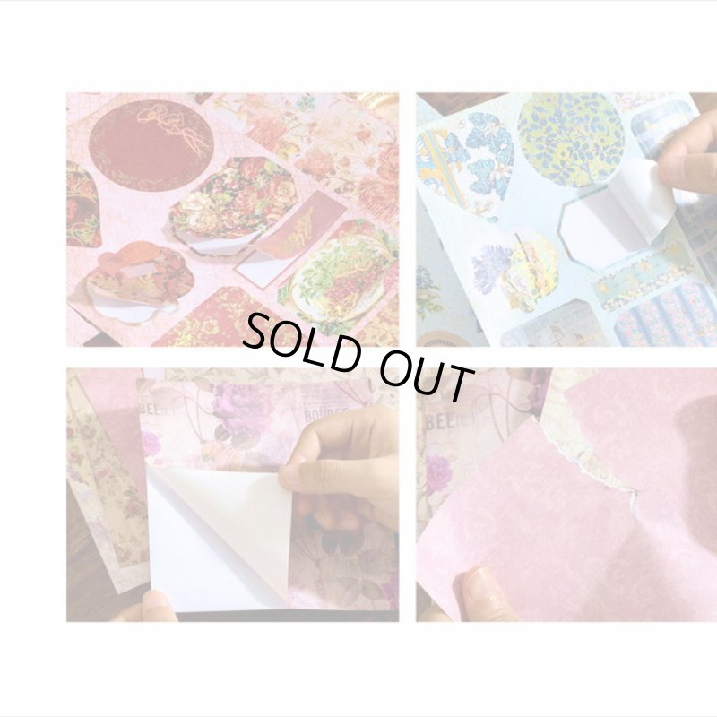 画像11: レッド＊正方形のシールブック＊金箔入りダイカットシール付き＊20枚＊海外製