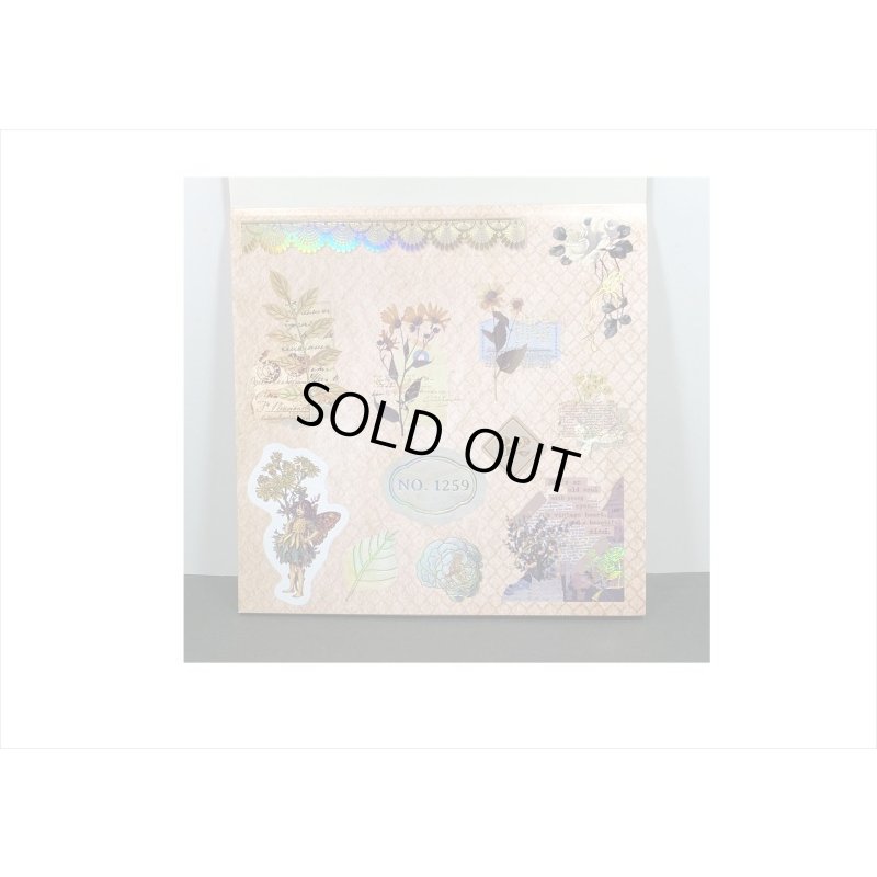 画像3: ブラウン＊正方形のシールブック＊金箔入りダイカットシール付き＊20枚＊海外製