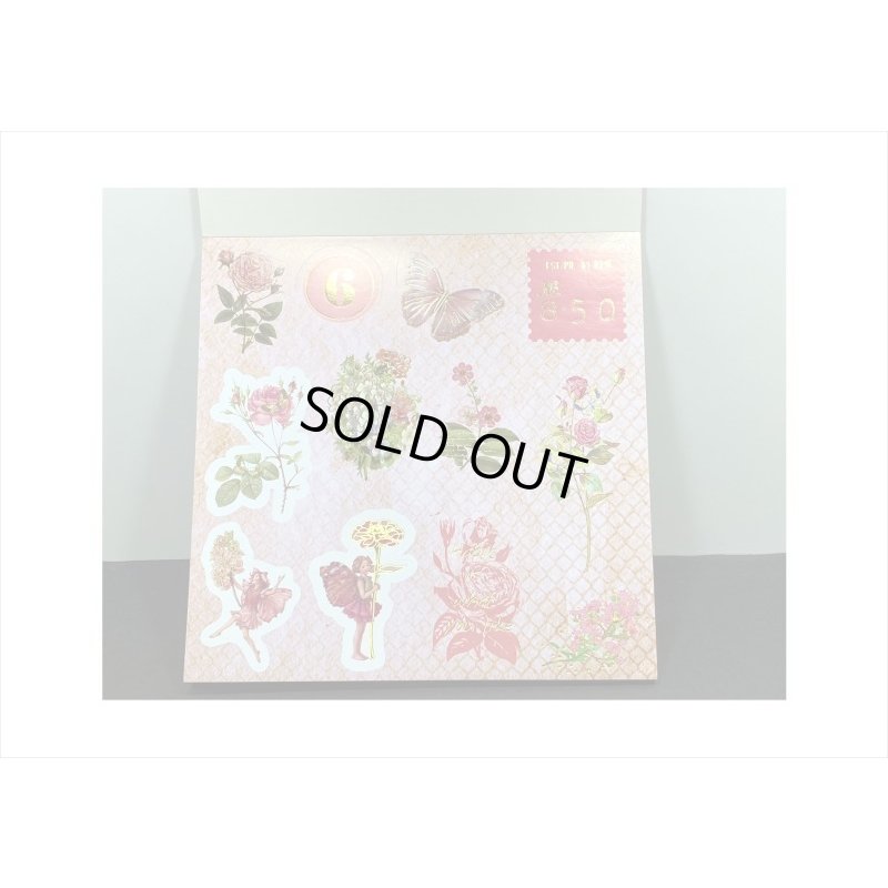 画像3: ピンク＊正方形のシールブック＊金箔入りダイカットシール付き＊20枚＊海外製