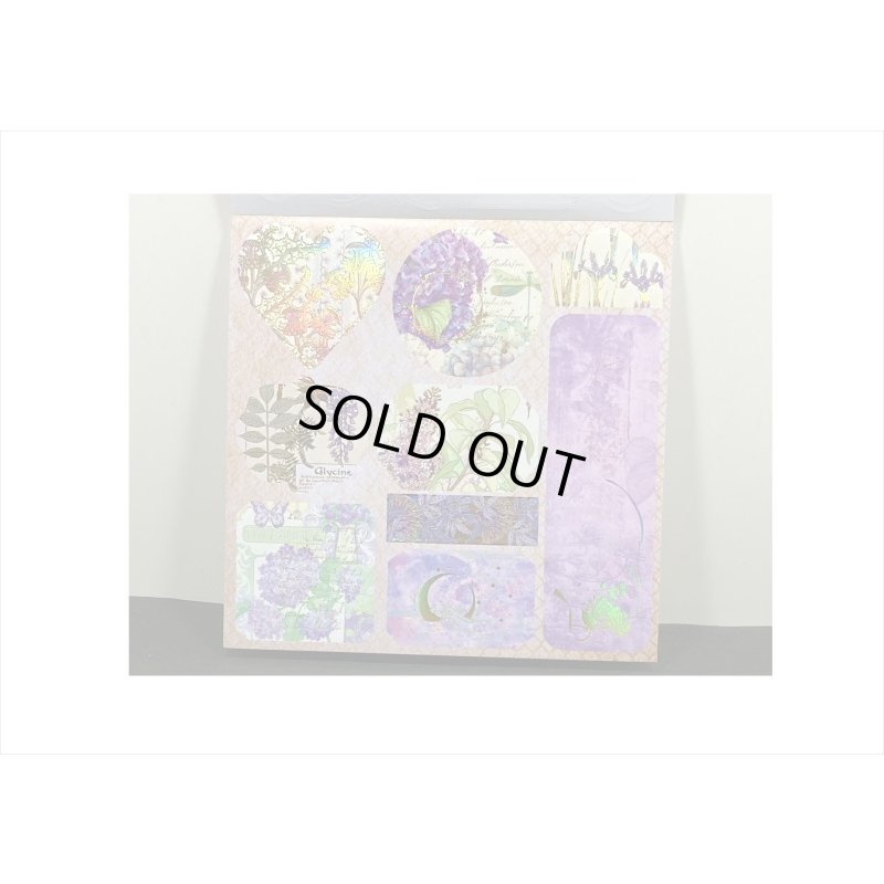 画像4: パープル＊正方形のシールブック＊金箔入りダイカットシール付き＊20枚＊海外製