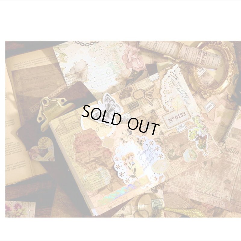 画像8: ブラウン＊正方形のシールブック＊金箔入りダイカットシール付き＊20枚＊海外製