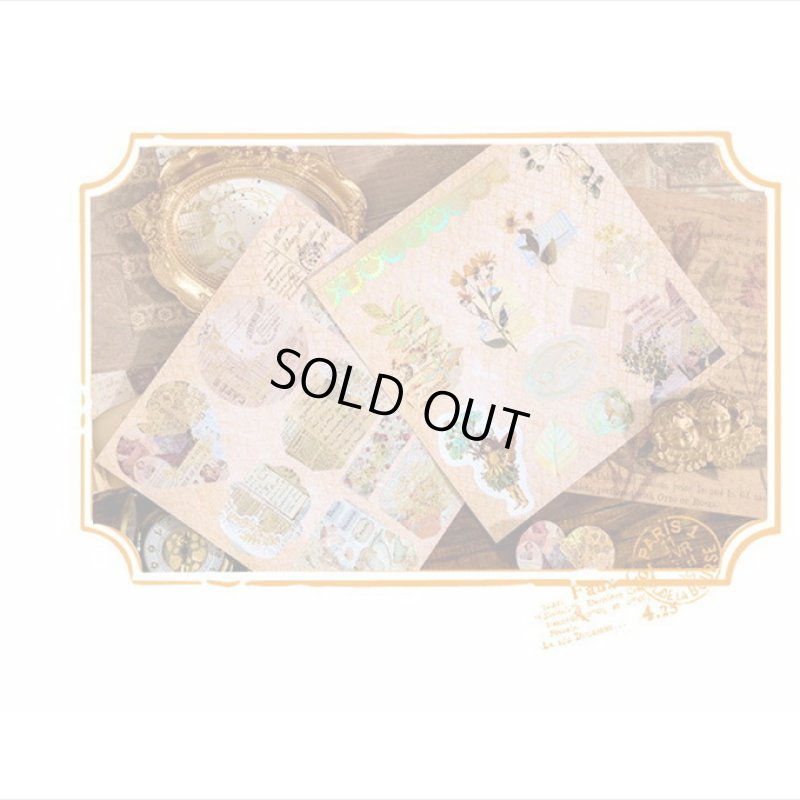 画像9: イエロー＊正方形のシールブック＊金箔入りダイカットシール付き＊20枚＊海外製