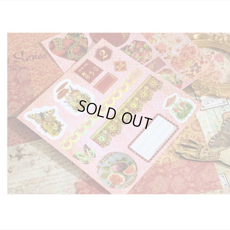 画像13: ブラウン＊正方形のシールブック＊金箔入りダイカットシール付き＊20枚＊海外製