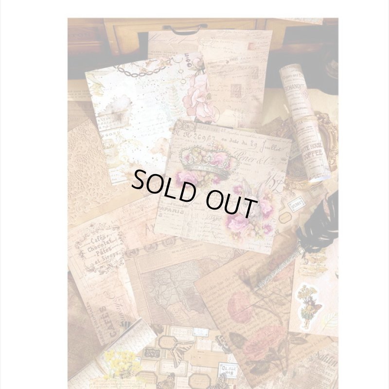 画像14: ブラウン＊正方形のシールブック＊金箔入りダイカットシール付き＊20枚＊海外製