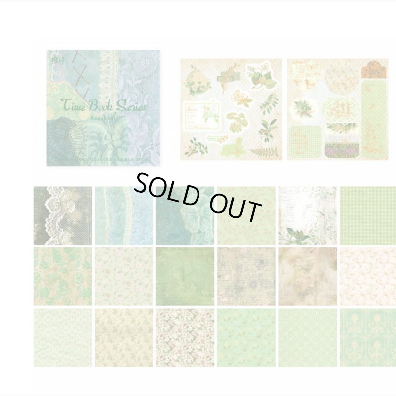 画像7: グリーン＊正方形のシールブック＊金箔入りダイカットシール付き＊20枚＊海外製