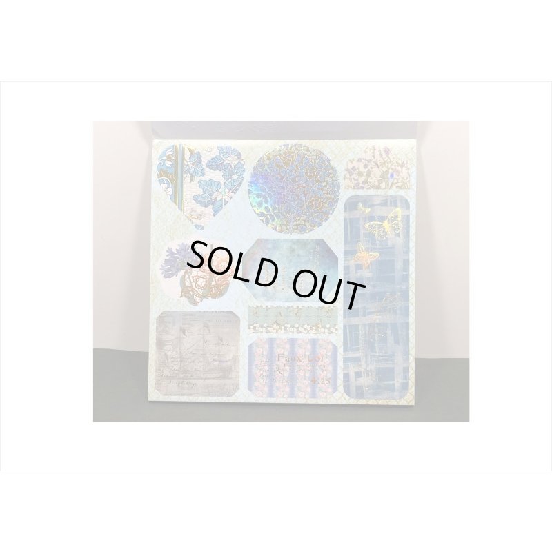 画像4: ブルー＊正方形のシールブック＊金箔入りダイカットシール付き＊20枚＊海外製