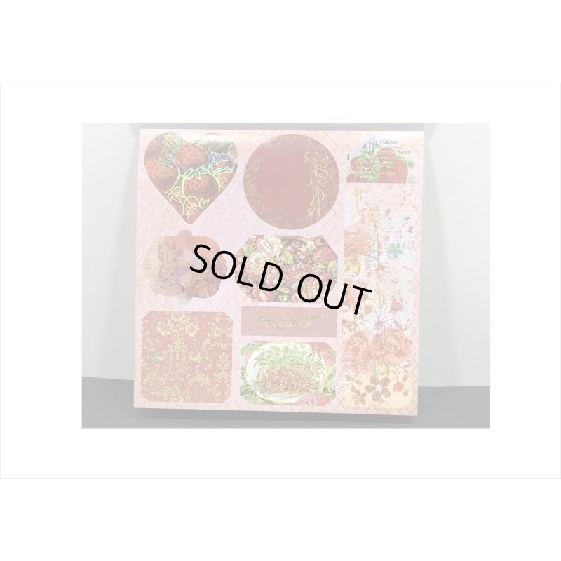 画像4: レッド＊正方形のシールブック＊金箔入りダイカットシール付き＊20枚＊海外製