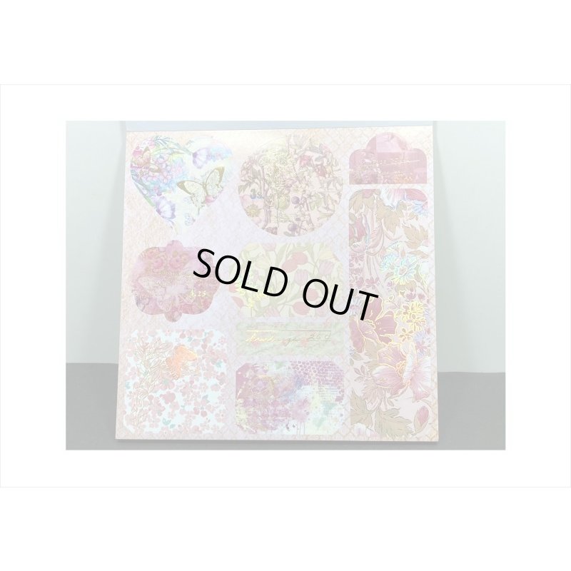 画像4: ピンク＊正方形のシールブック＊金箔入りダイカットシール付き＊20枚＊海外製