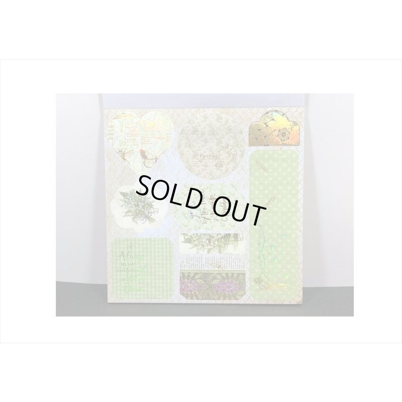 画像4: グリーン＊正方形のシールブック＊金箔入りダイカットシール付き＊20枚＊海外製