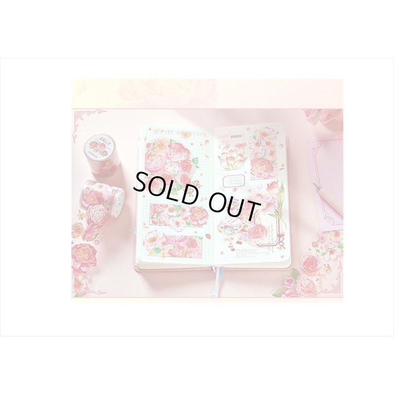 画像3: ピンクのバラ＊特殊インク＊PETテープ＊はく離式＊海外マステ