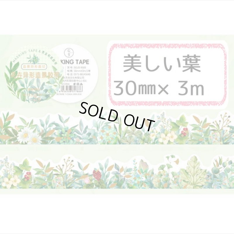 画像6: 美しい葉＊ナミナミマステ＊金箔＊はく離式＊海外マステ