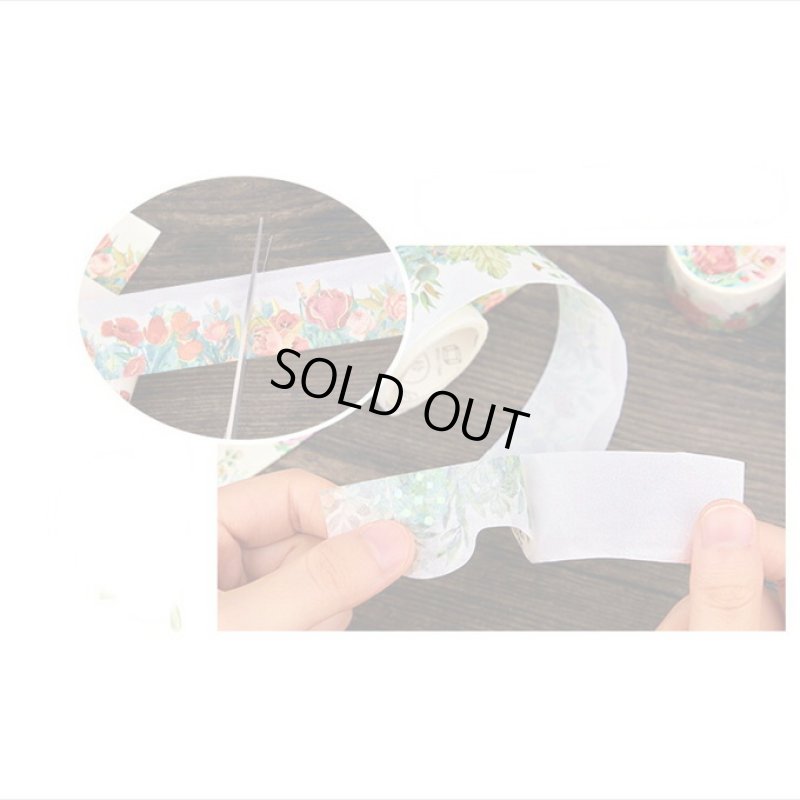 画像7: 桜色の花＊ナミナミマステ＊金箔＊はく離式＊海外マステ