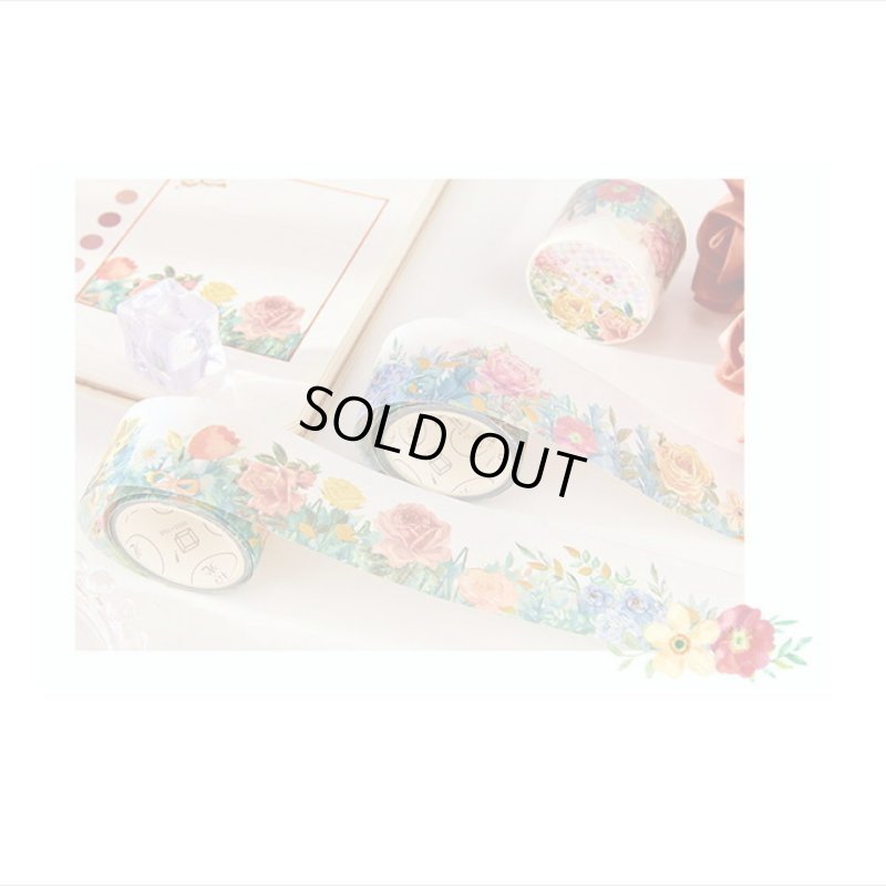 画像12: 桜色の花＊ナミナミマステ＊金箔＊はく離式＊海外マステ