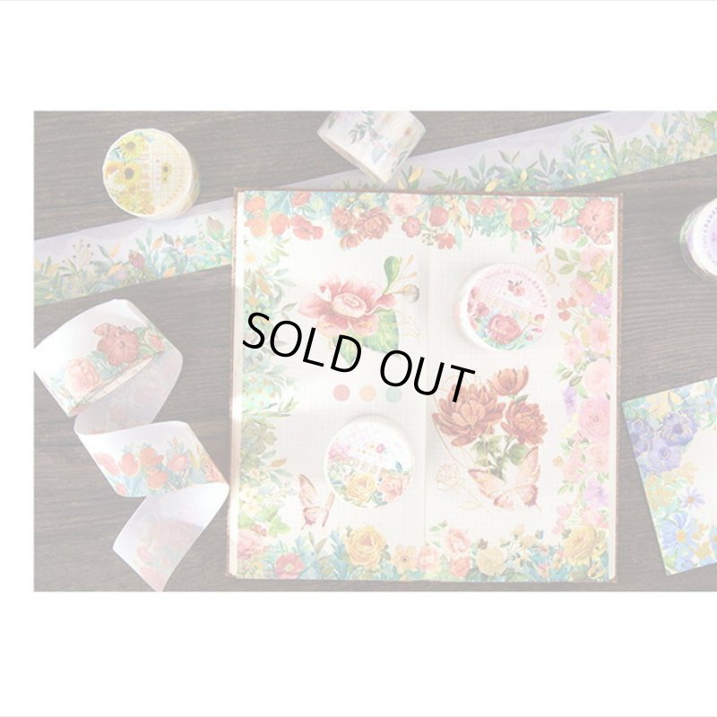 画像6: 桜色の花＊ナミナミマステ＊金箔＊はく離式＊海外マステ