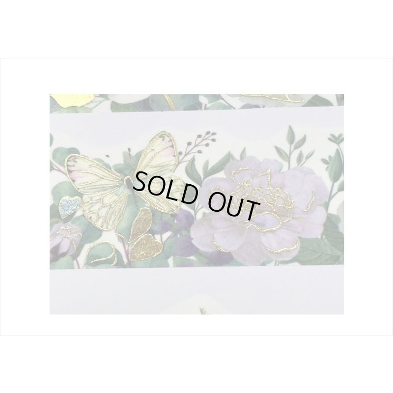 画像3: 白い花＊ナミナミマステ＊金箔＊はく離式＊海外マステ